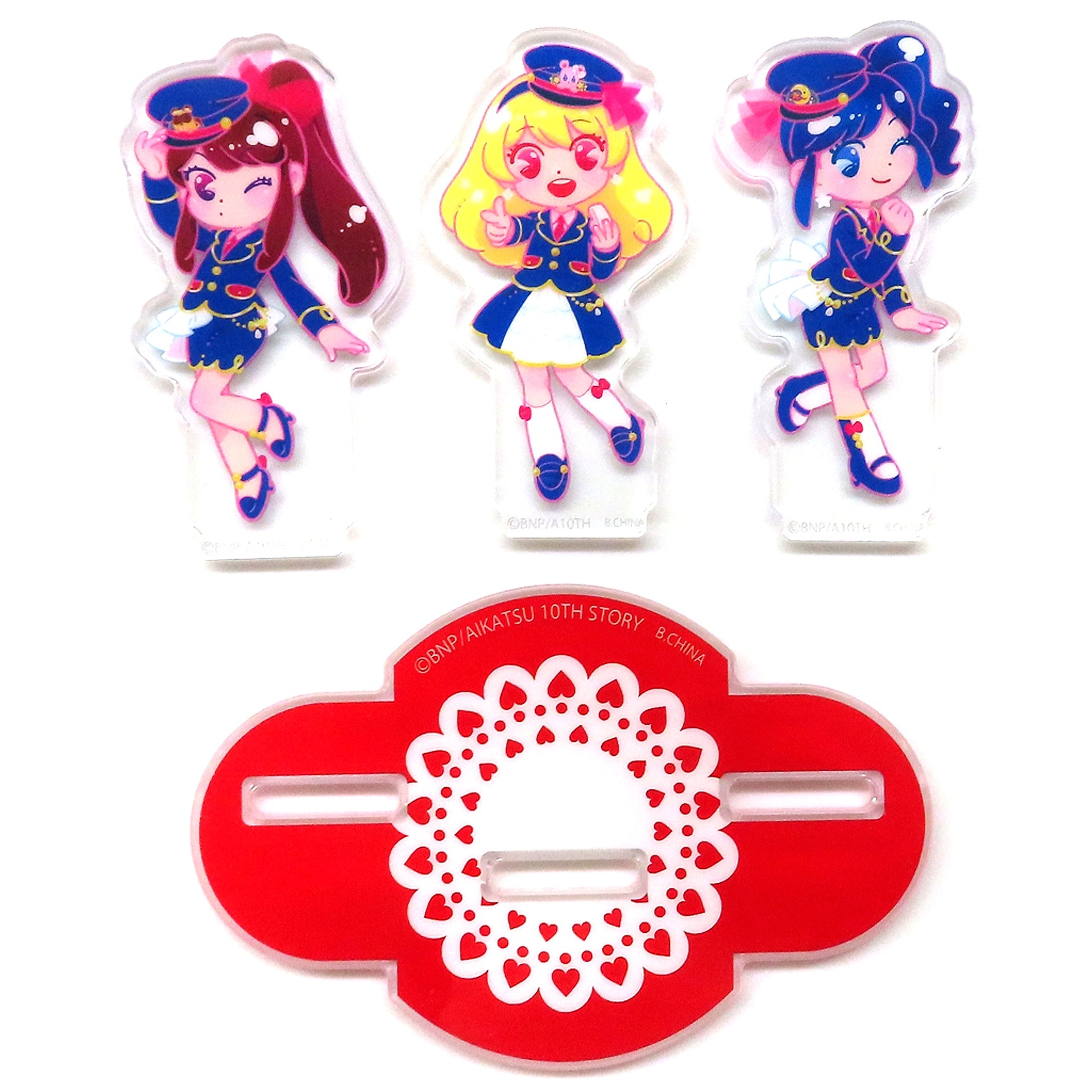 Ichigo Hoshimiya and Ran Shibuki and Aoi Kiriya Station Attendant Ver. Acrylic Stand Aikatsu! Style Tokyo Aikatsu! Design Mart by Aikatsu! Style [USED]