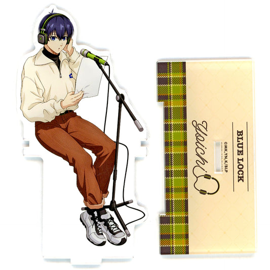 Yoichi Isagi Sitting Acrylic Stand Blue Lock x Karaoke Manekineko [USED]