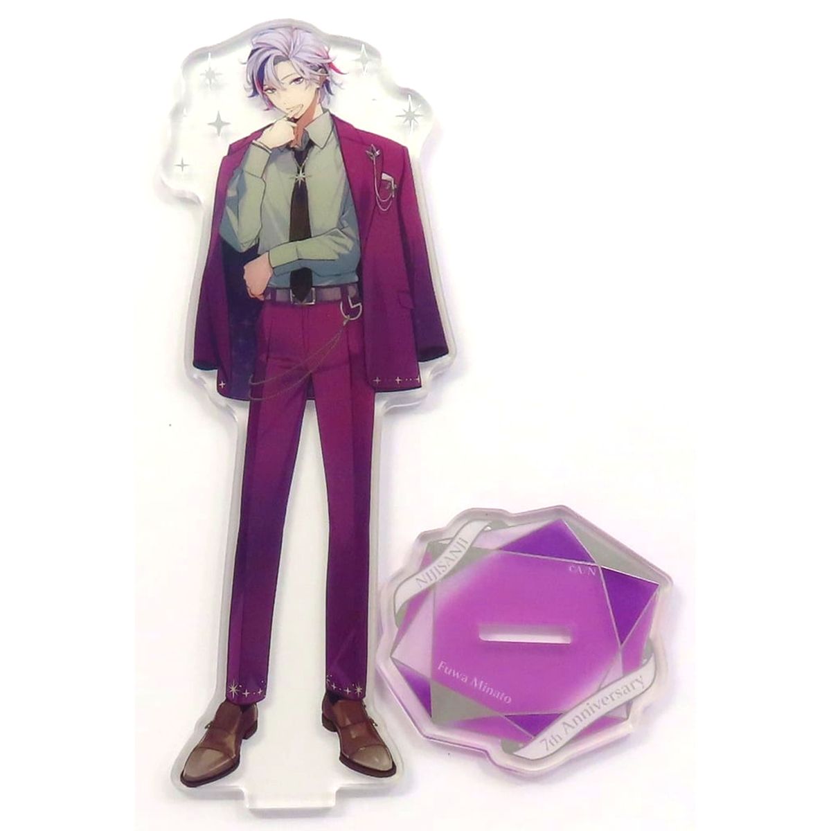 Fuwa Minato Gold Foil Acrylic Stand Virtual YouTuber Nijisanji 7th Anniversary [USED]