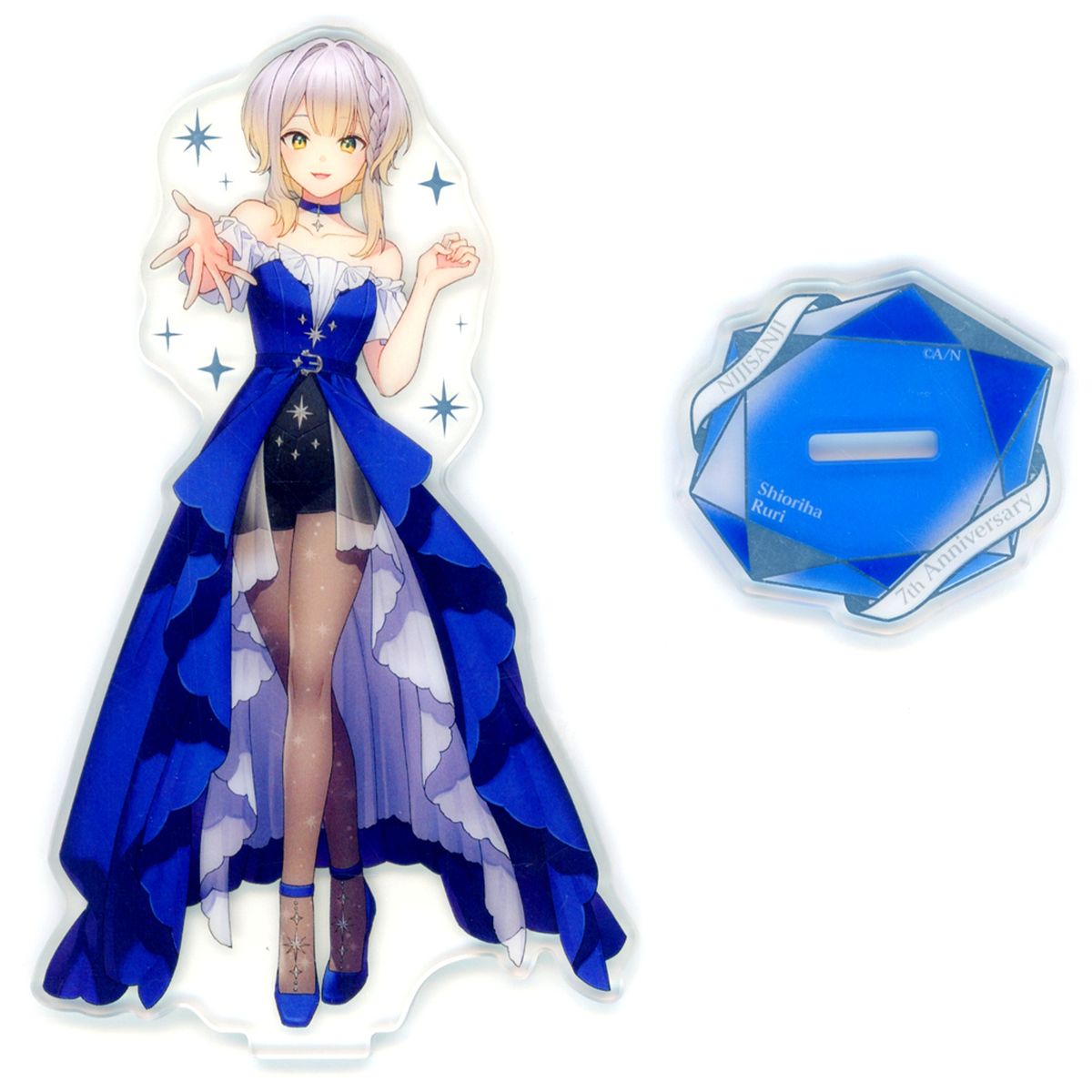Shioriha Ruri Gold Foil Acrylic Stand Virtual YouTuber Nijisanji 7th Anniversary [USED]