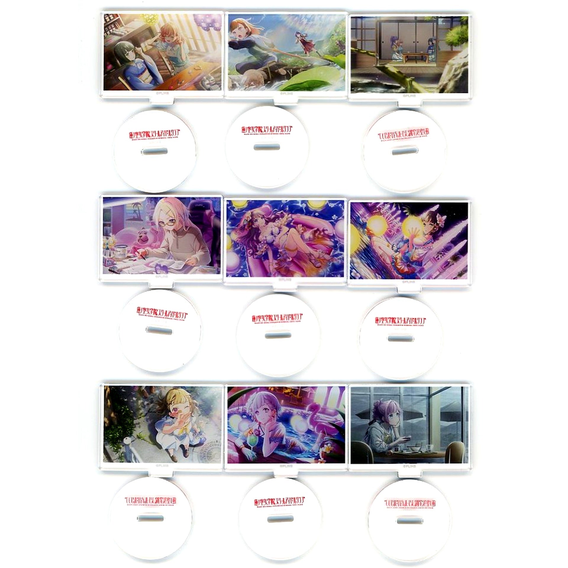 Set of 9 Love Live! Hasunosora Girls' High School Idol Club POP UP SHOP in Marui Trading Acrylic Stand Ver.A [USED]