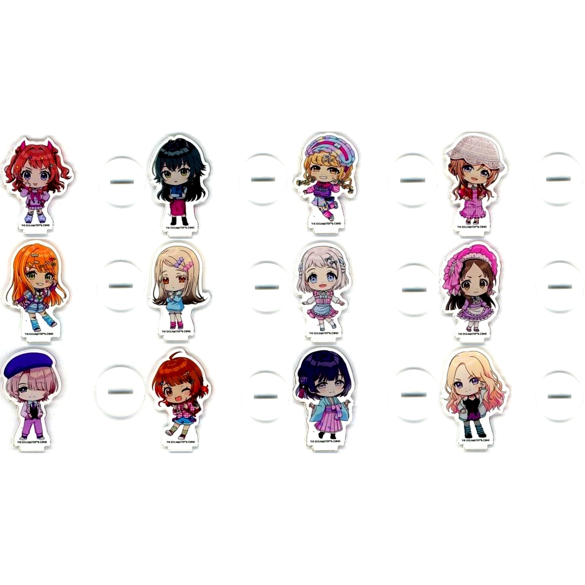 Set of 12 Gakuen Idolmaster JOL Harajuku POP UP SHOP Acrylic Puchi Stand [USED]