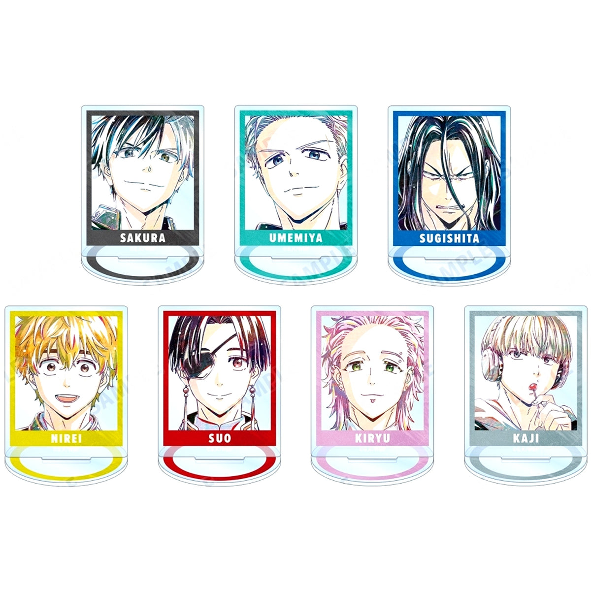 Set of 7 Wind Breaker Trading Ani-Art Acrylic Stand [USED]