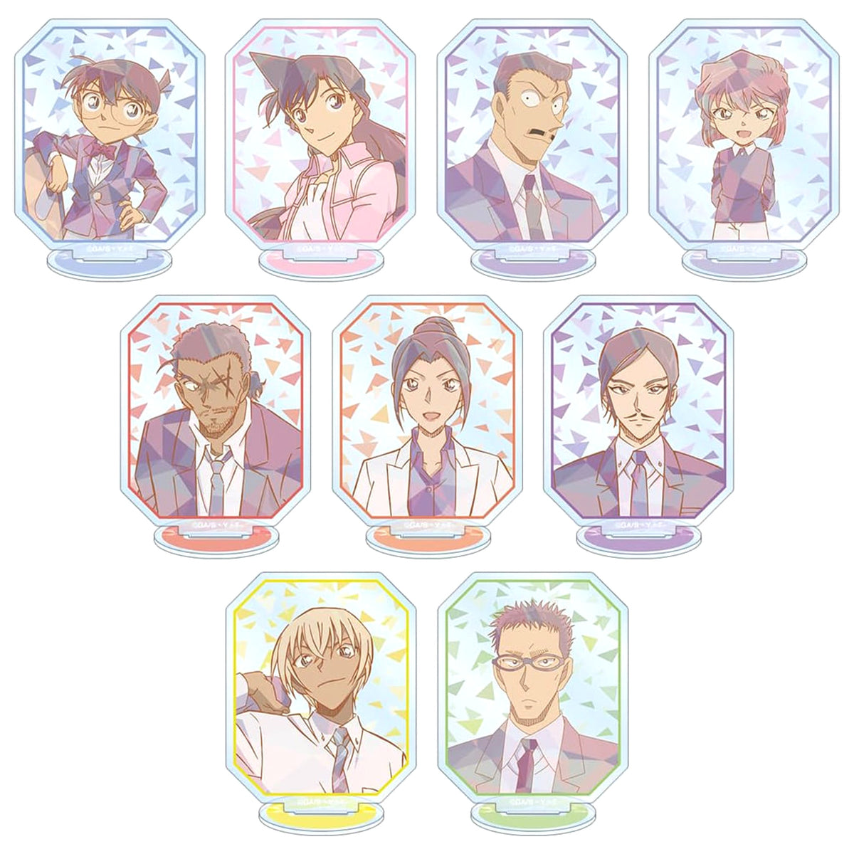 Detective Conan Conan Edogawa & Others All 9 Types Set Trading Acrylic Stand Prism Pattern Vol.3 Acrylic Stands [USED]