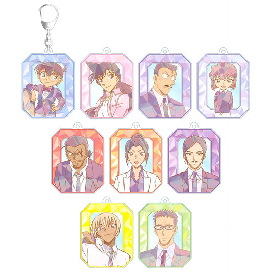 Set of 9 Detective Conan Trading Prism Pattern Vol.3 Acrylic Keychain [USED]