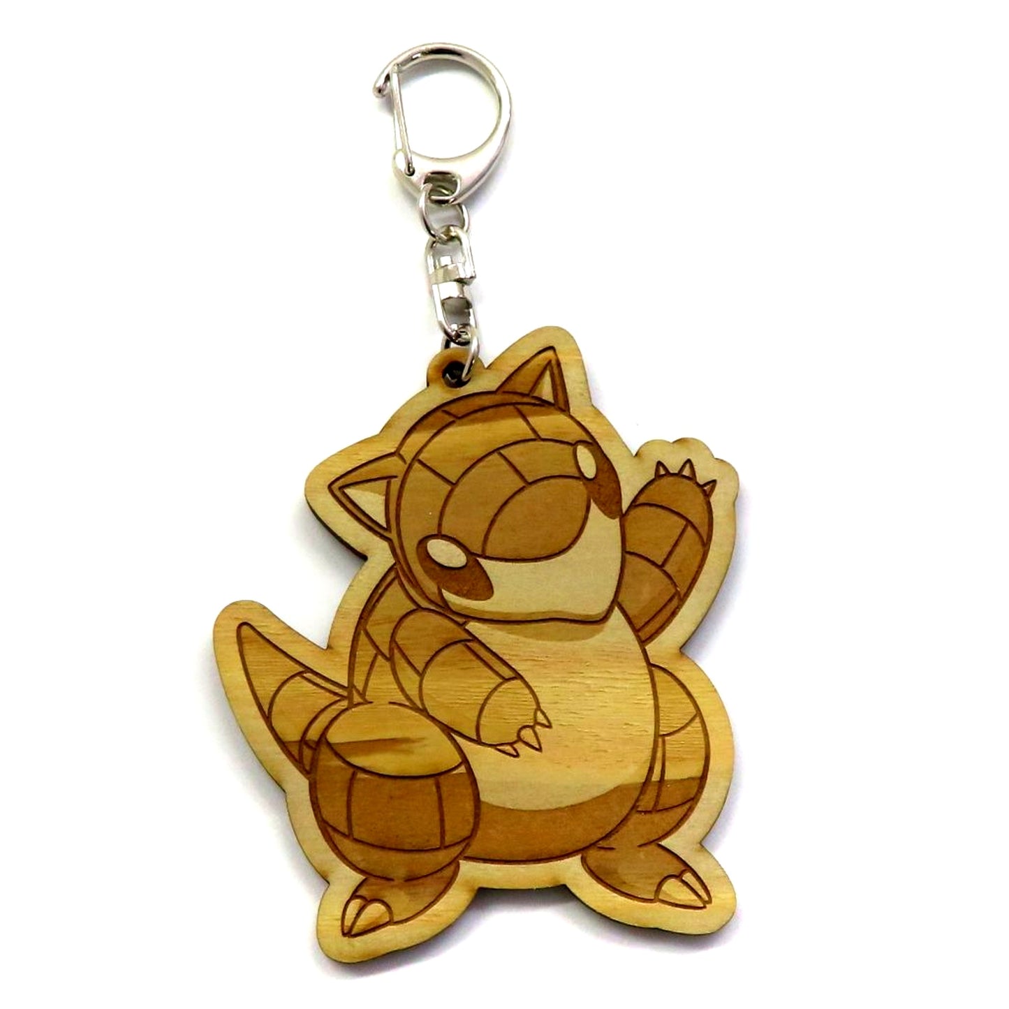 Sandshrew Welcome Pose Pokemon Sandshrew & Alolan Sandshrew Wooden Keychain Tottori Limited [USED]