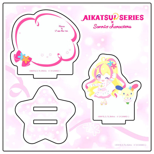 Hana x Usahana 07. Mini Character Illustration Aikatsu! Series x Sanrio Characters Acrylic Stand Plate [USED]