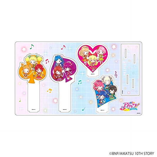Group 03. School Dress Ver. Aikatsu! Premium Acrylic Diorama Plate GraffArt Illustration [USED]