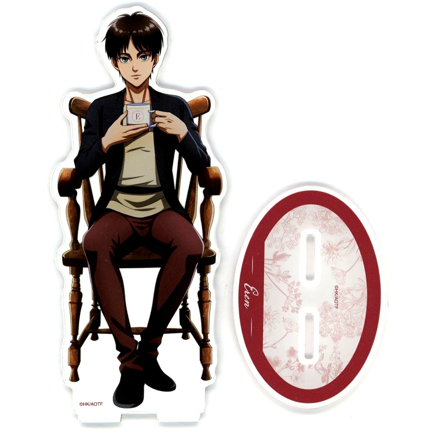 Eren Yeager Attack on Titan Kuji Mate Prize B-1 BIG Acrylic Stand Drawn Illustration Tea Time Ver. [USED]
