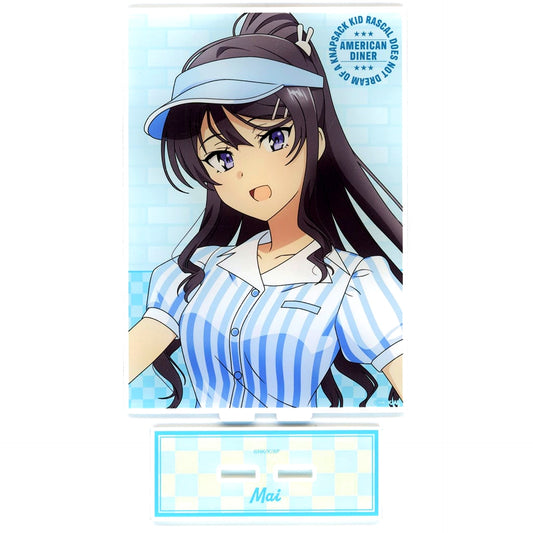 Mai Sakurajima B Illustration American Diner Ver. B-3 Prize BIG Acrylic Stand DRAW!DRAW! x Kujimate Rascal Does Not Dream of a Knapsack Kid Rascal Does Not Dream of an American Diner Online Kuji [USED]