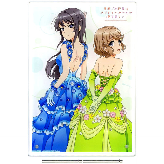 Mai Sakurajima and Kaede Azusagawa Blu-ray DVD Rascal Does Not Dream of a Knapsack Kid Perfect Limited Edition Sofmap Animega and Bic Camera Acrylic Art Stand Bundle Bonus Single Item [USED]
