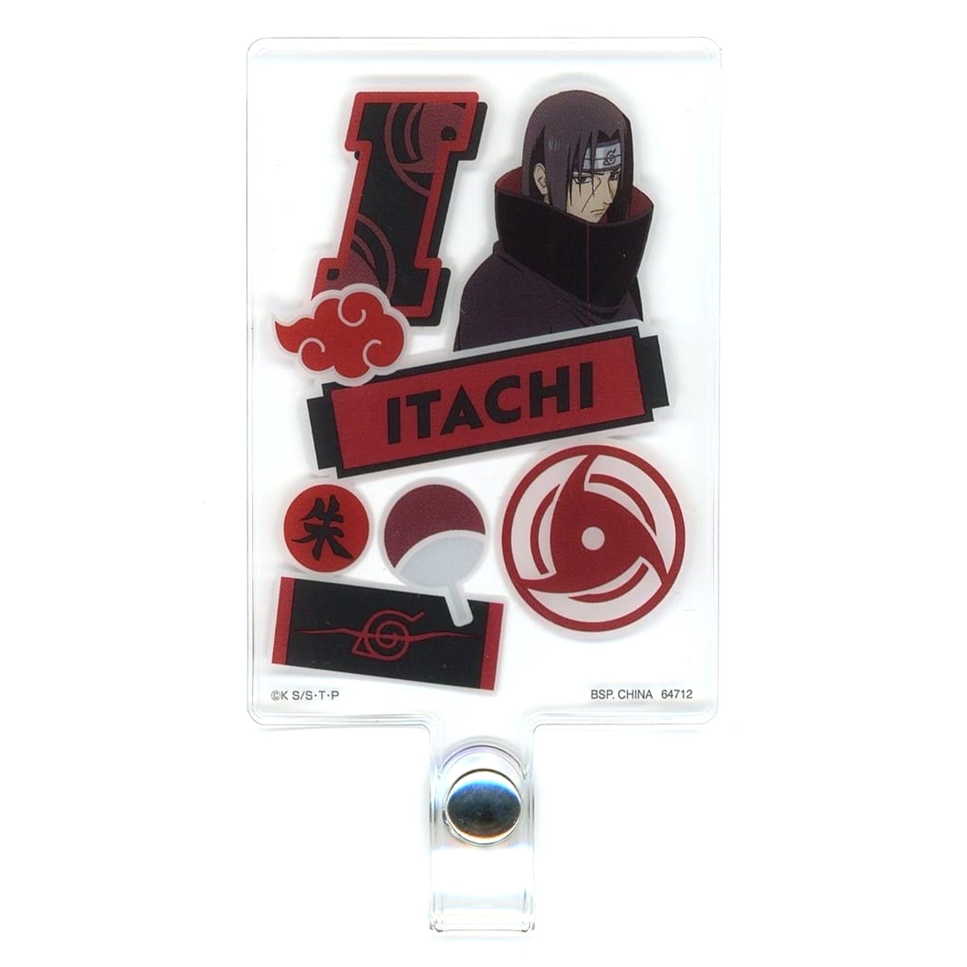 Naruto: Shippuden Itachi Uchiha Ichiban Kuji Crimson Eyes that Reflect the Heart Strap Holder Charm Prize F [USED]