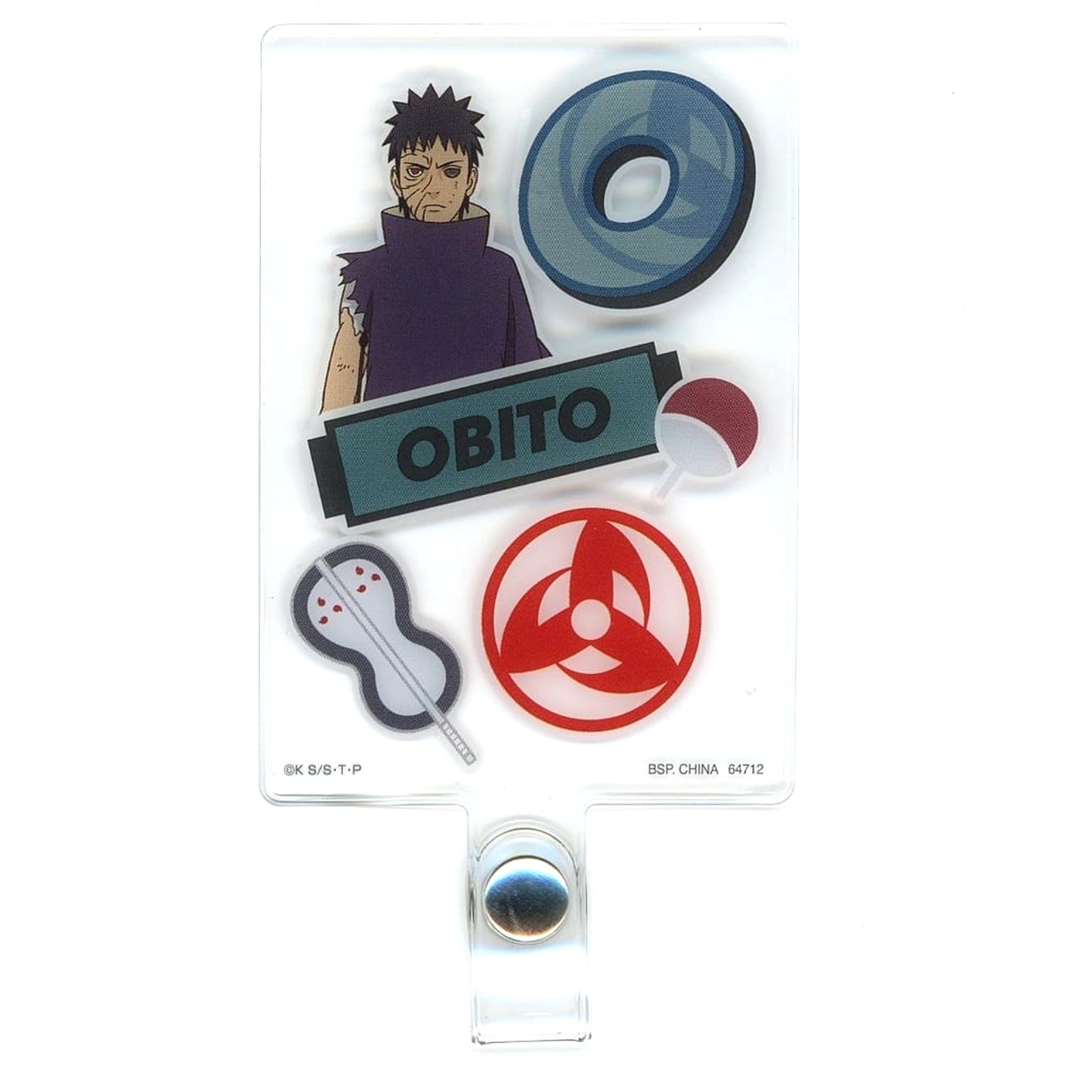 Naruto: Shippuden Obito Uchiha Ichiban Kuji Crimson Eyes that Reflect the Heart Strap Holder Charm Prize F [USED]