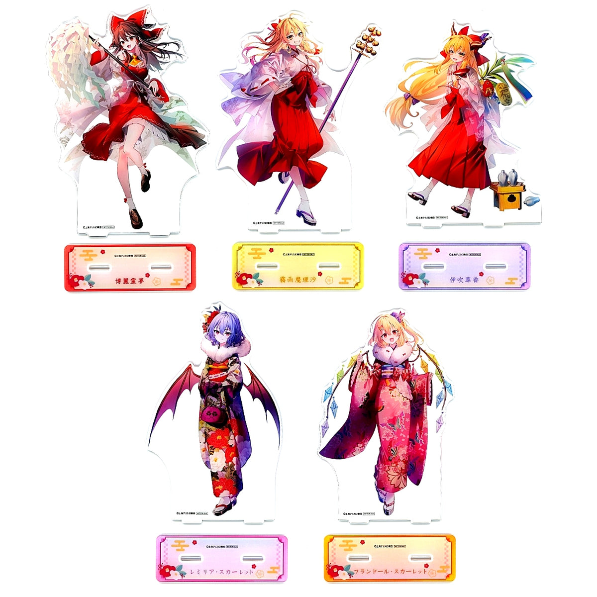 Set of 5 Gold Ticket Prize Touhou Project Lucky Button BOX Vol.2 BIG Acrylic Stand [USED]
