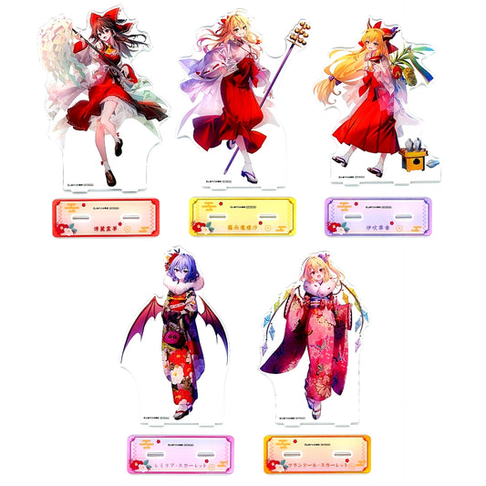 Set of 5 Gold Ticket Prize Touhou Project Lucky Button BOX Vol.2 BIG Acrylic Stand [USED]