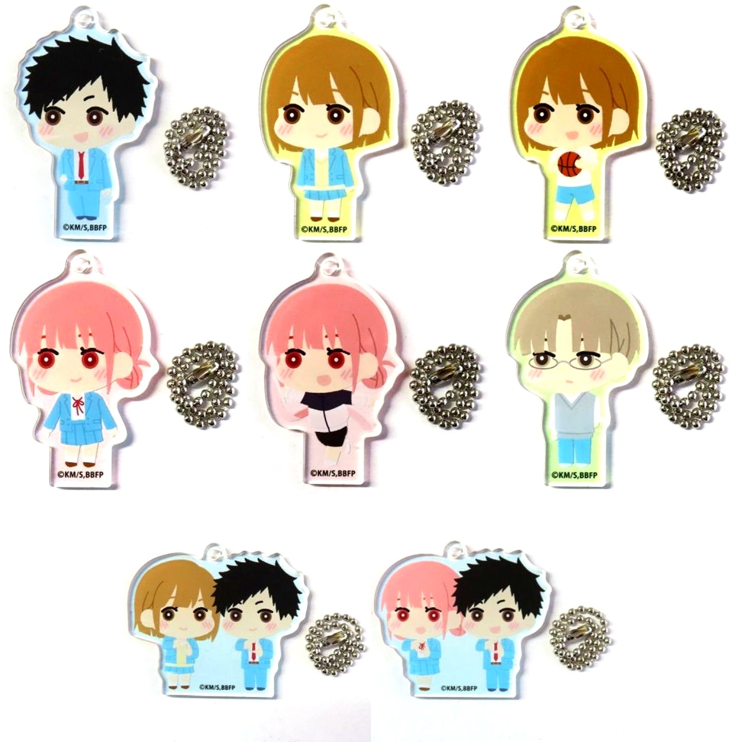Set of 8 Blue Box Mofumofu Acrylic Keychain [USED]