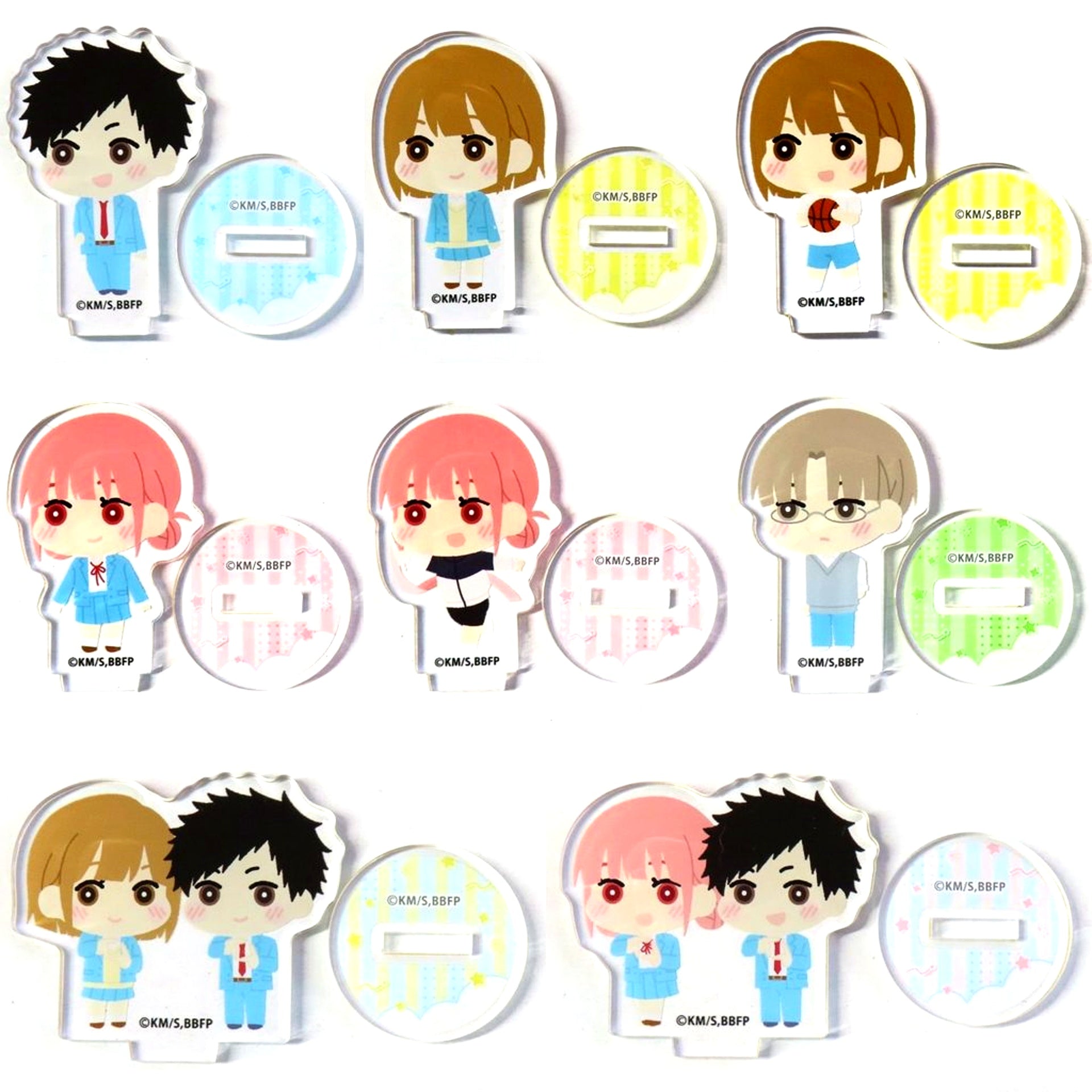 Set of 8 Blue Box Fluffy Mini Acrylic Stand [USED]