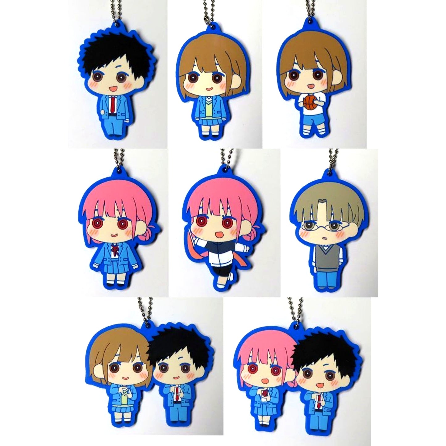 Set of 8 Blue Box Mofumofu Rubber Mascot [USED]