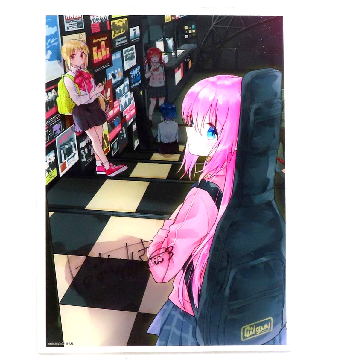 Kessoku Band Bocchi the Rock! Aki Hamaji Autographed A4 Acrylic Plate #STAYHOME Luxury Project Autographed A4 Acrylic Plate Fair Goods [USED]