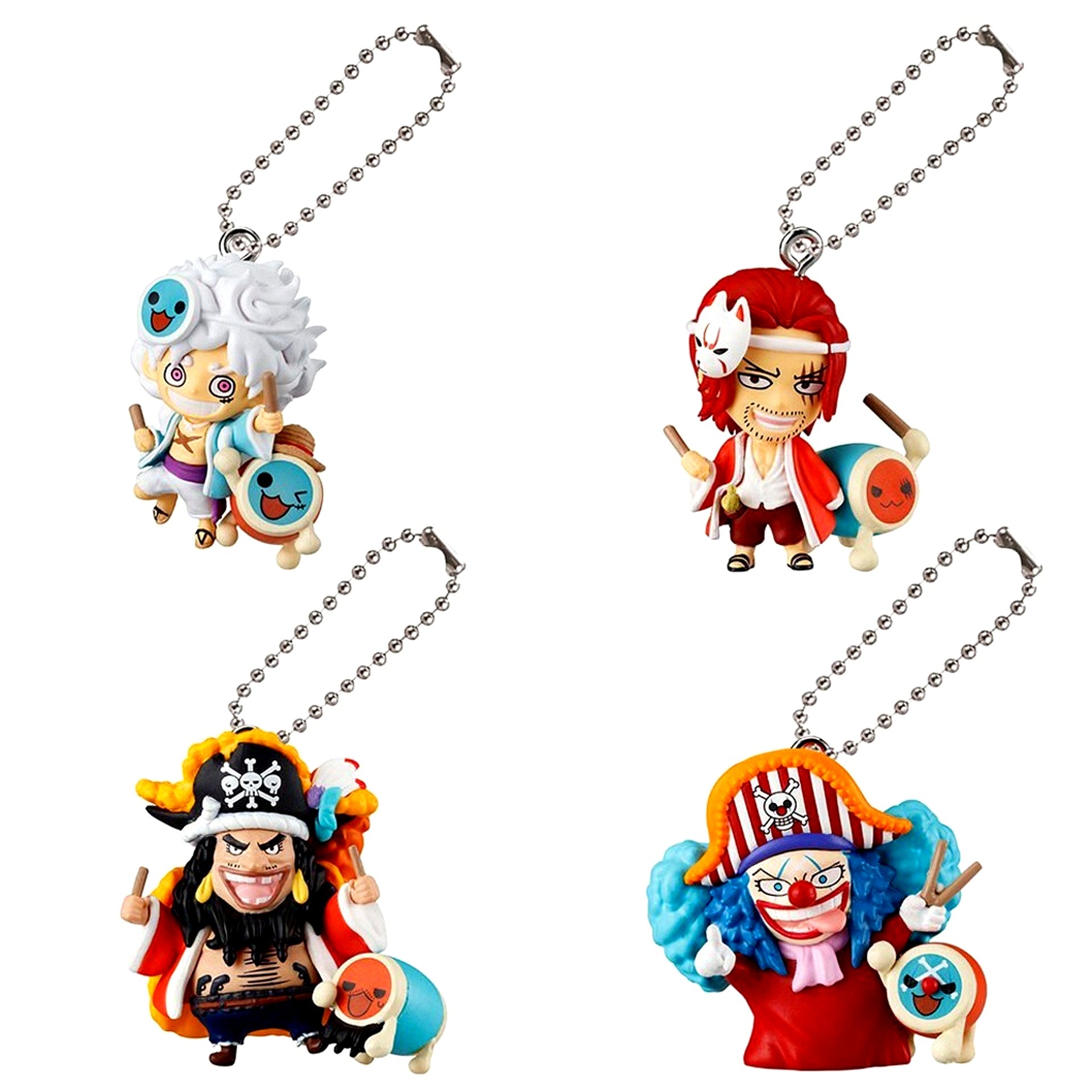Set of 4 One Piece x Taiko no Tatsujin Swing Figure [USED]