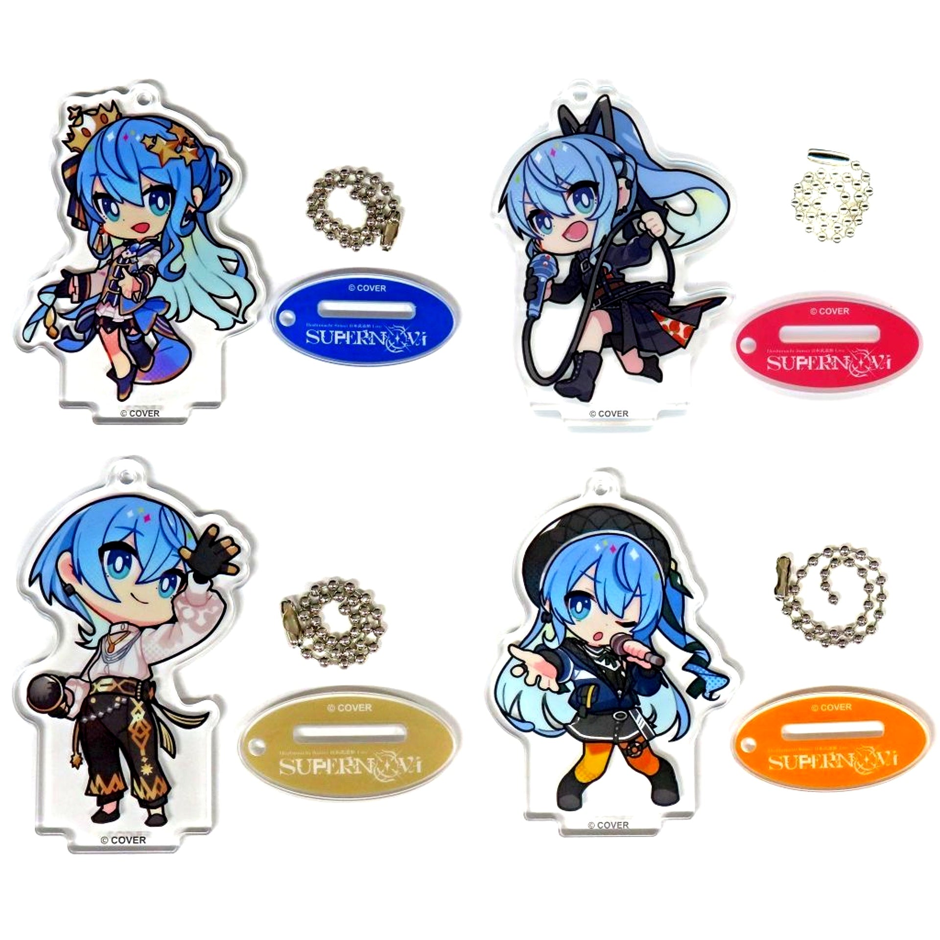 Set of 4 Hoshimachi Suisei VTuber Hololive Nippon Budokan Live SuperNova Random Acrylic Keychain [USED]