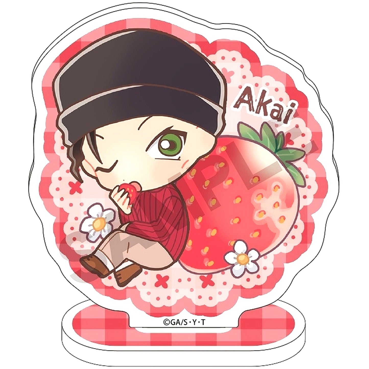 Shuichi Akai Detective Conan Chara Peco Strawberry Picking Acrylic Stand [USED]