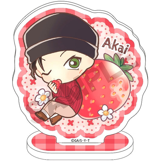 Shuichi Akai Detective Conan Chara Peco Strawberry Picking Acrylic Stand [USED]