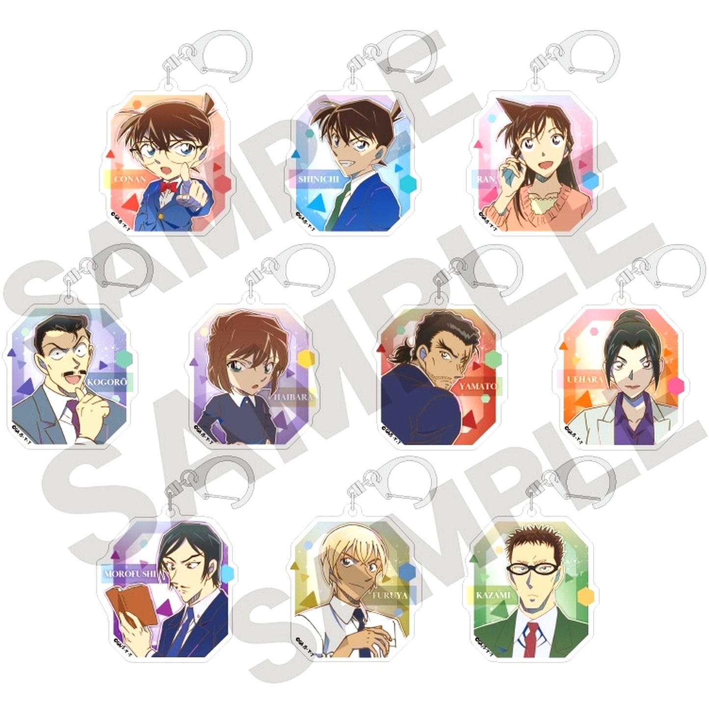 Set of 10 Detective Conan Trading Acrylic Keychain [USED]