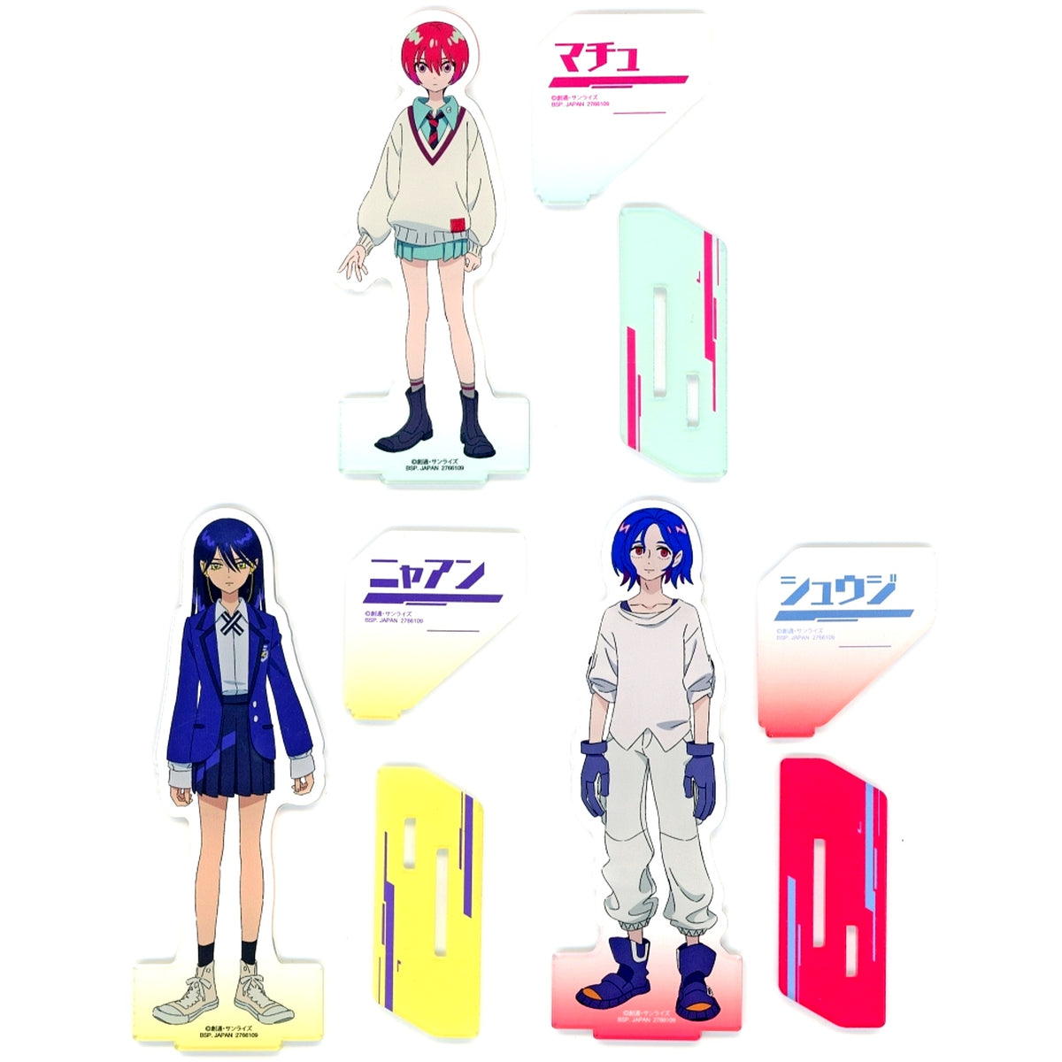 Set of 3 Big Acrylic Figure with Stand Mobile Suit Gundam GQuuuuuuX Namco Limited [USED]
