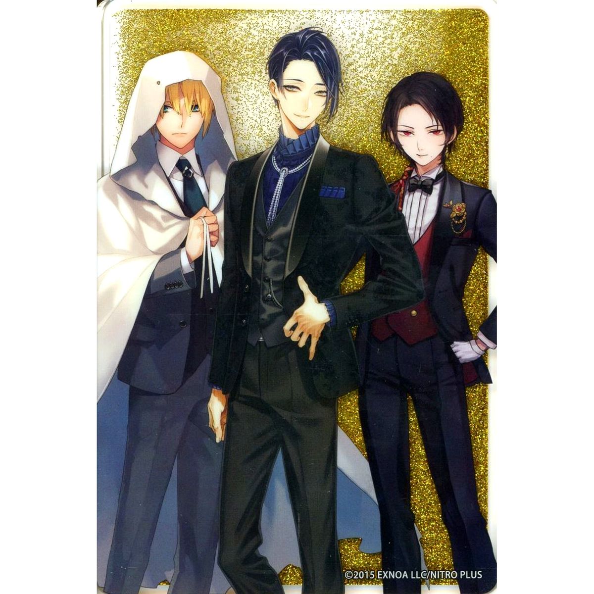 Mikazuki Munechika, Yamanbagiri Kunihiro & Kashuu Kiyomitsu Touken Ranbu ONLINE Glitter Acrylic Block PASH! February Issue All Applicants Service [USED]