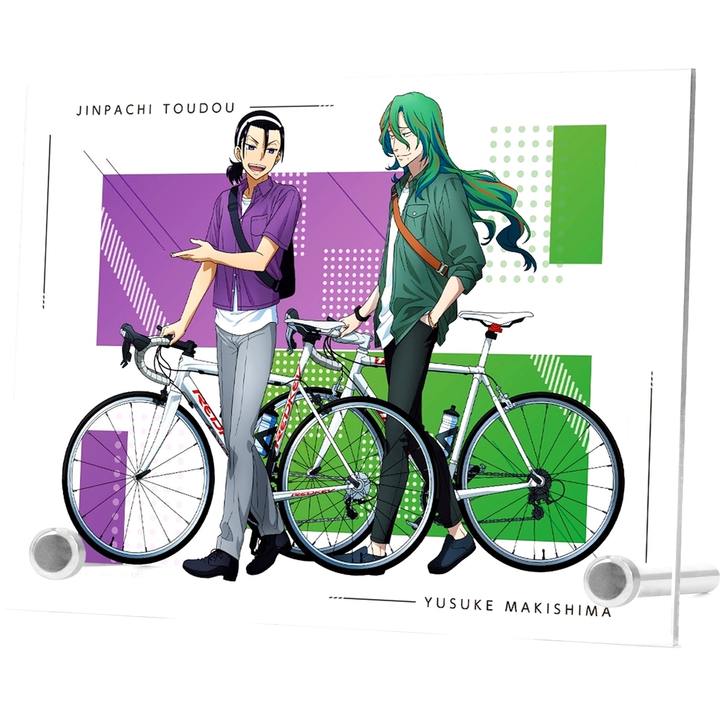 Yusuke Makishima and Jinpachi Todo Illustration Going Out ver. A6 Acrylic Panel Yowamushi Pedal GLORY LINE [USED]