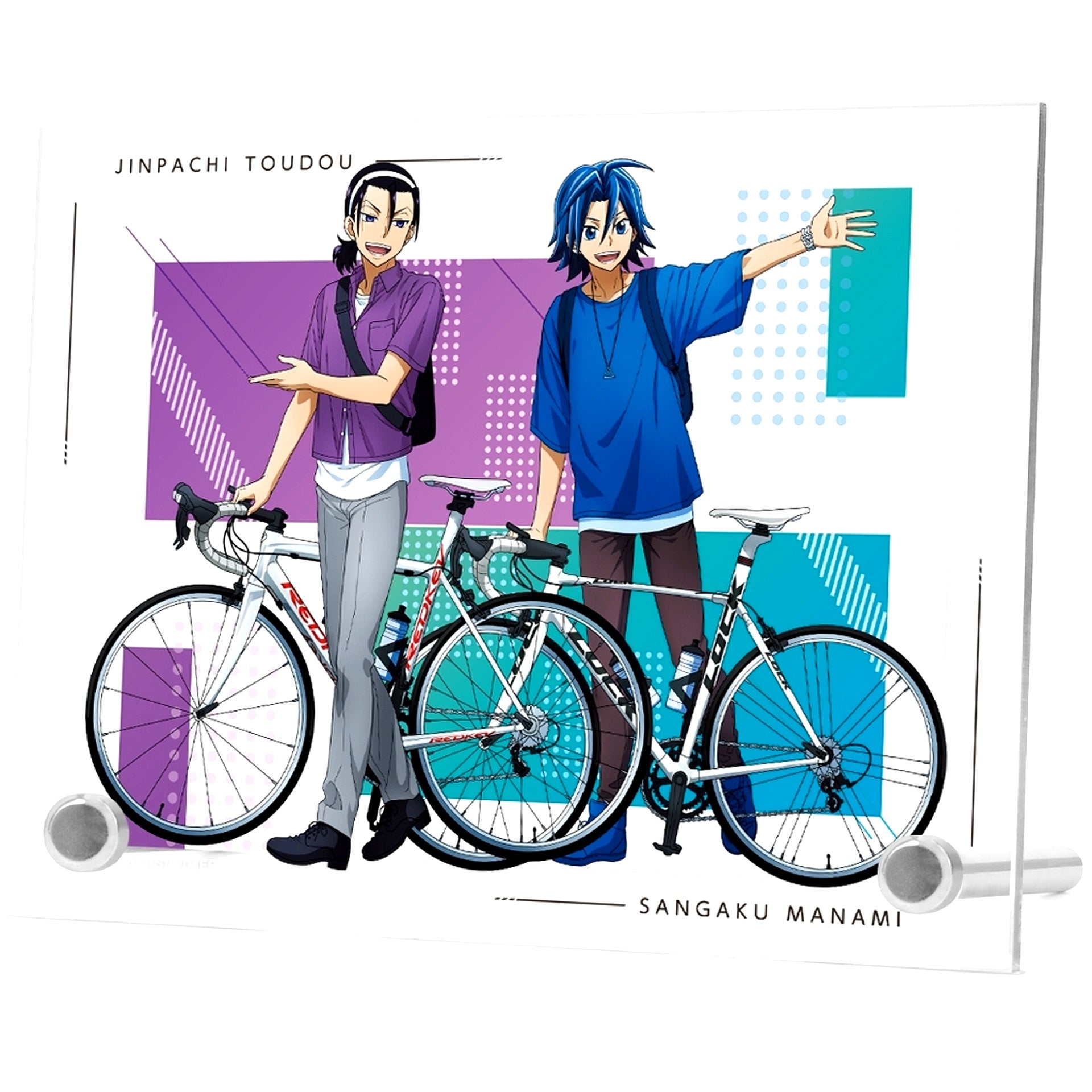 Sangaku Manami and Jinpachi Todo Illustration Going Out ver. A6 Acrylic Panel Yowamushi Pedal GLORY LINE [USED]
