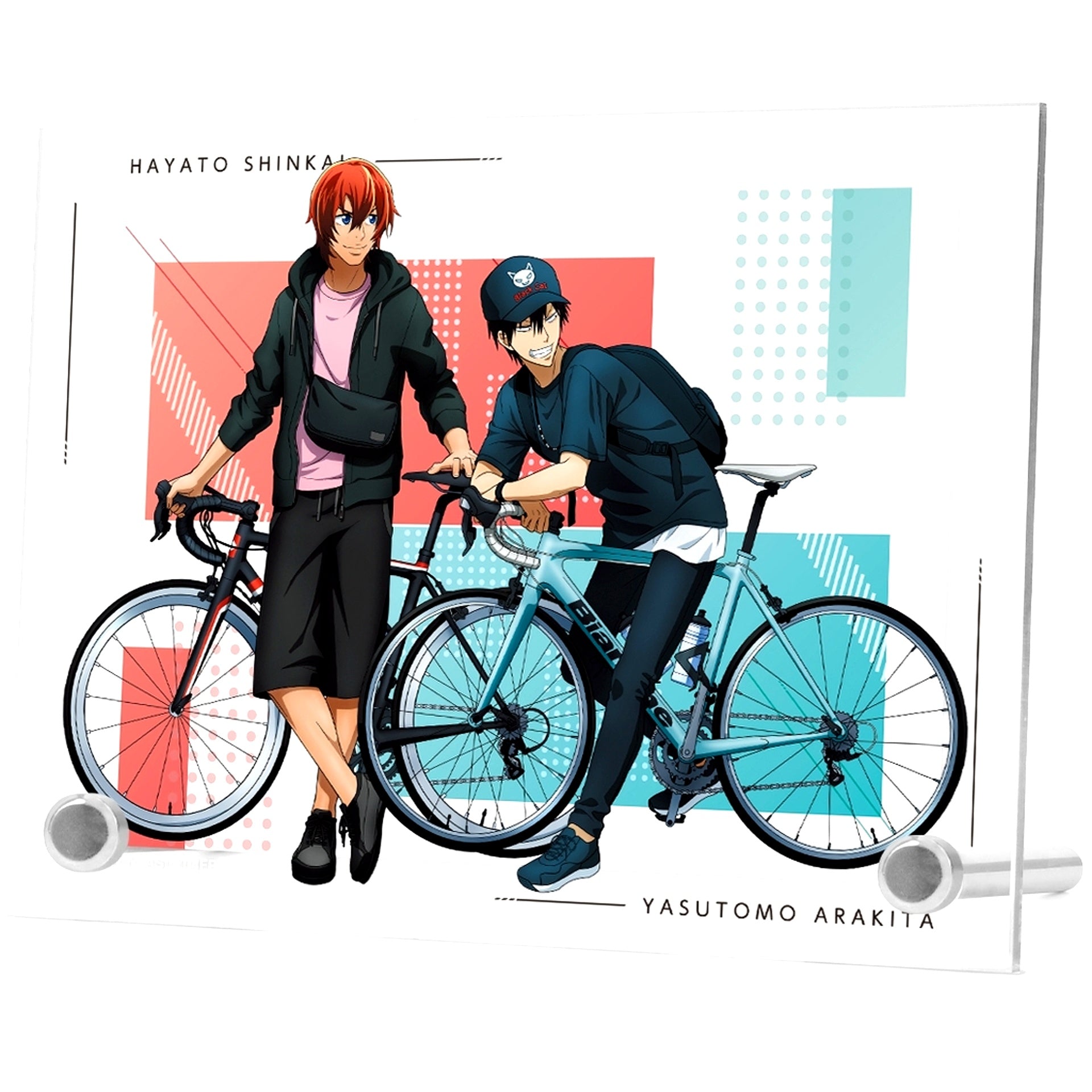 Yasutomo Arakita and Hayato Shinkai Illustration Going Out ver. A6 Acrylic Panel Yowamushi Pedal GLORY LINE [USED]