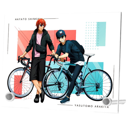 Yasutomo Arakita and Hayato Shinkai Illustration Going Out ver. A6 Acrylic Panel Yowamushi Pedal GLORY LINE [USED]