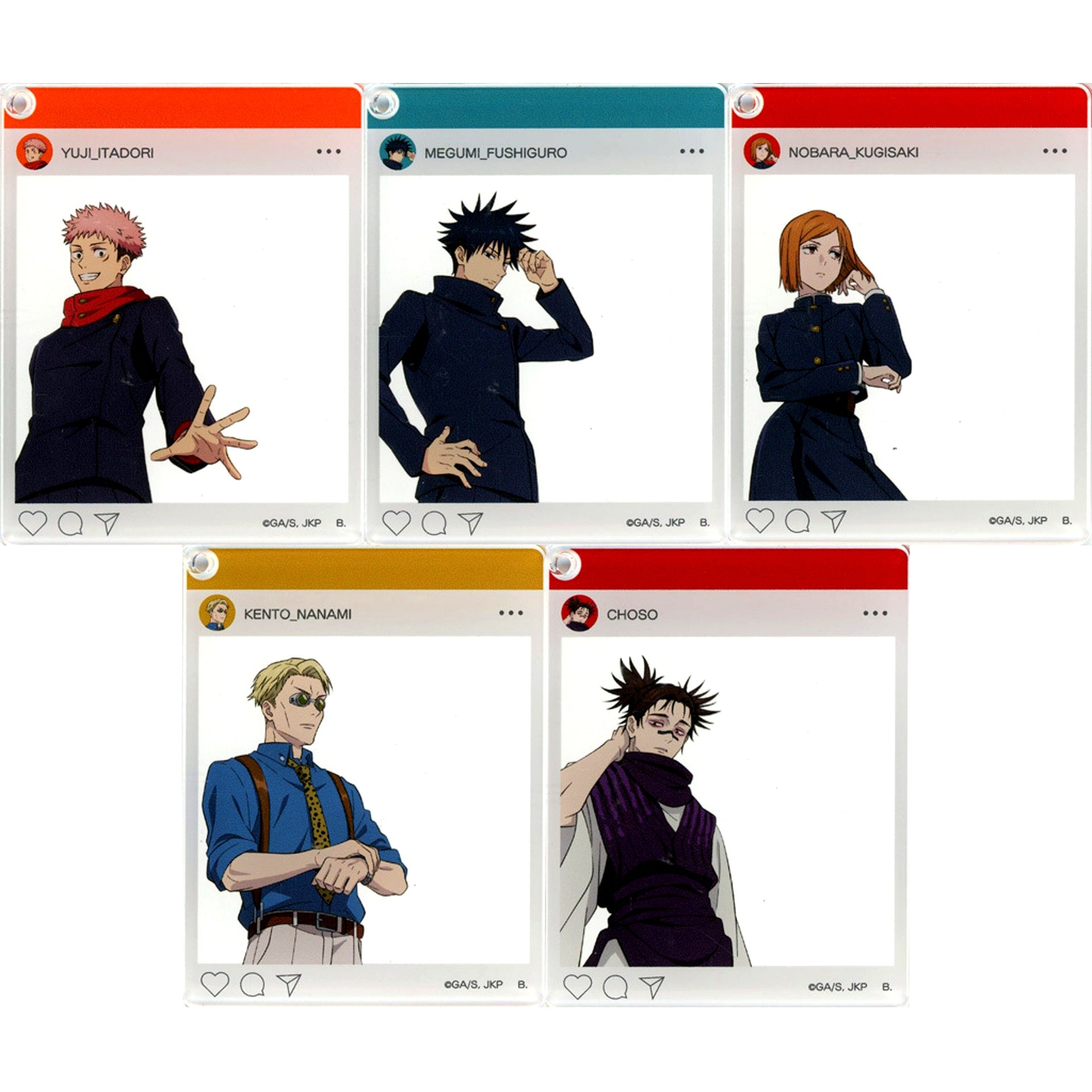 Set of 5 Hapikuro Jujutsu Kaisen Shibuya Incident Odekake Keychain Original Illustration [USED]