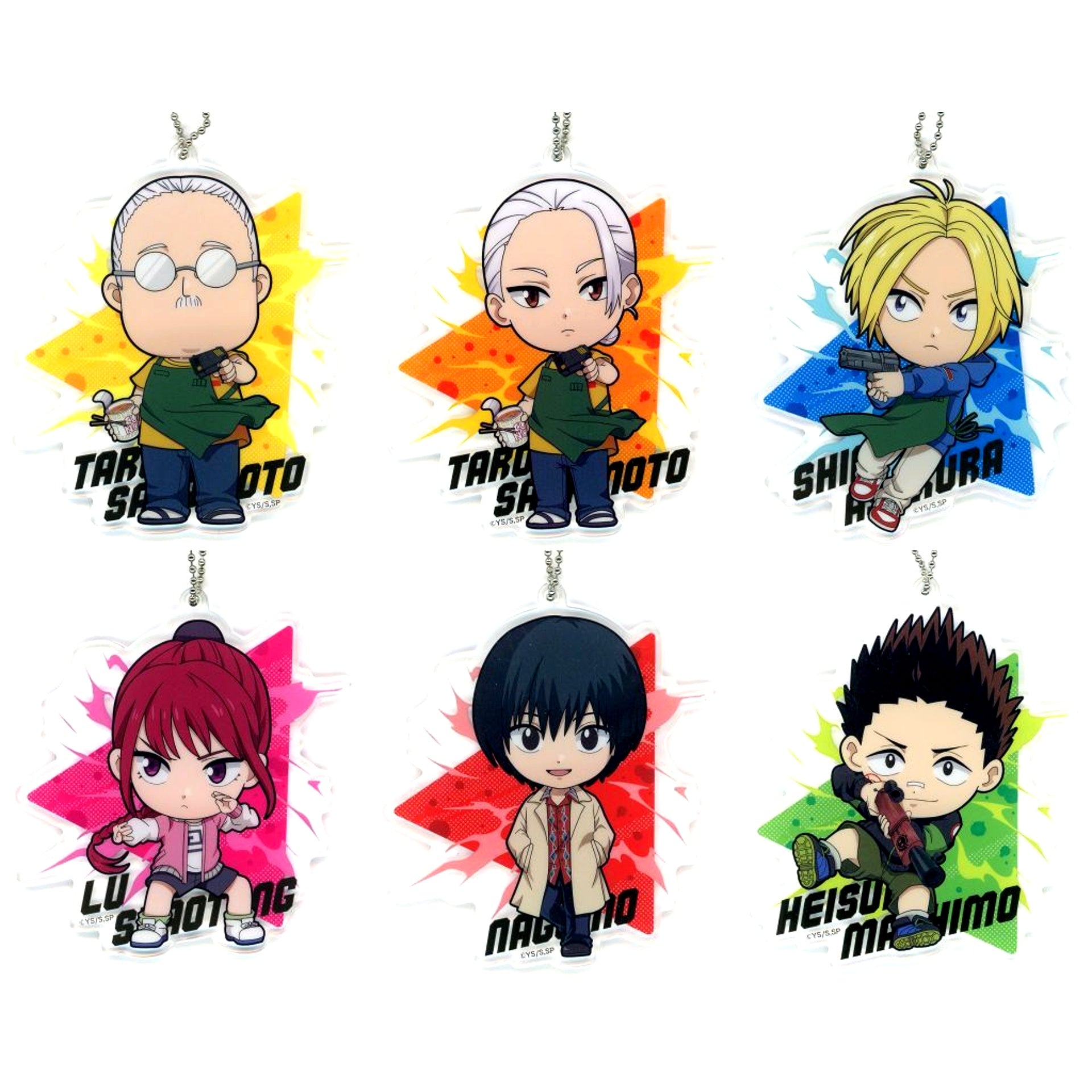 Set of 6 SAKAMOTO DAYS Acrylic Keychain [USED]