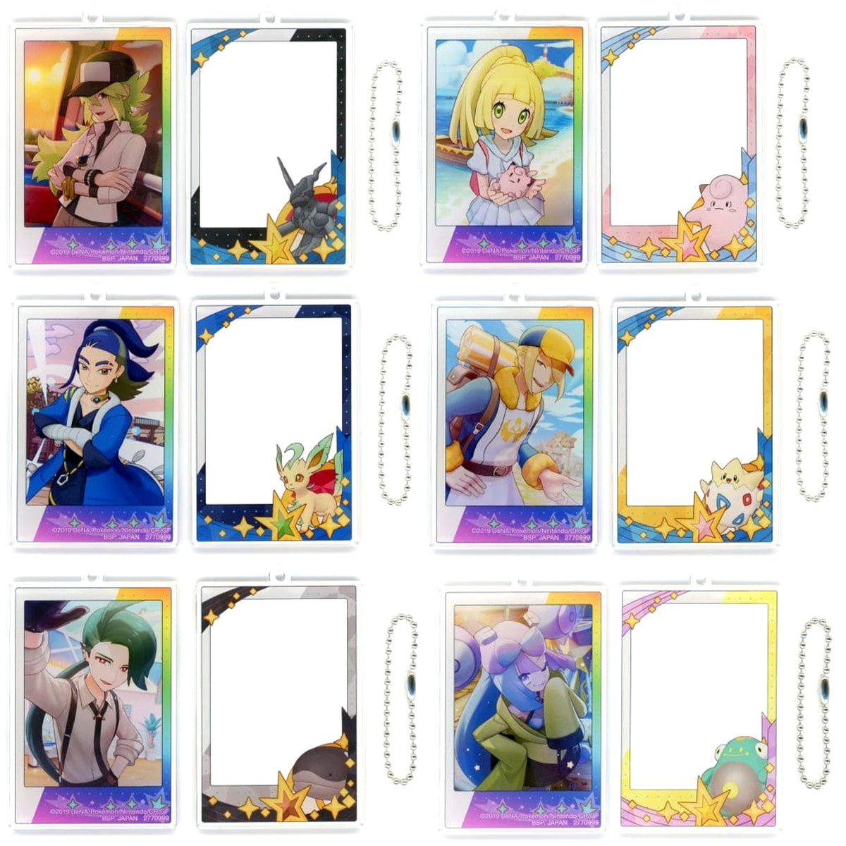 Pokemon Masters EX N & Others All 6 Types Set Twin Acrylic Keychain Keychains [USED]