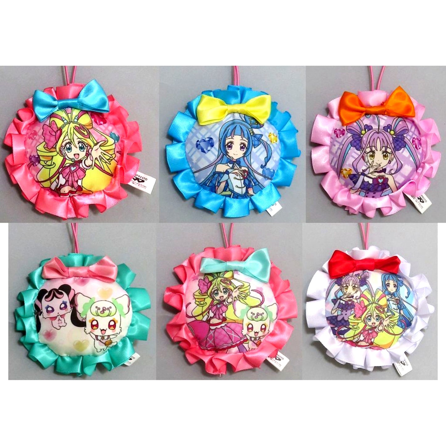 Set of 6 Kimi to Idol PreCure Swing Frill Charm [USED]