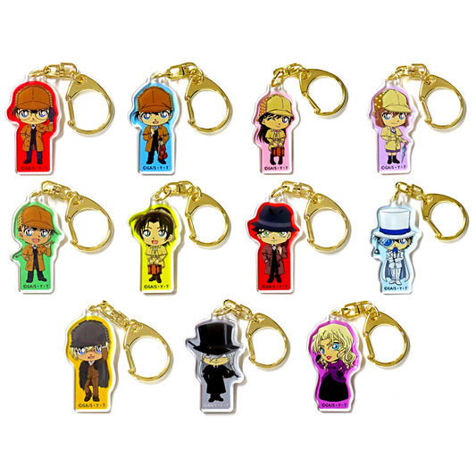 Set of 11 Detective Conan Trading Acrylic Keychain Holmes Deforme Detective Conan Plaza Limited [USED]