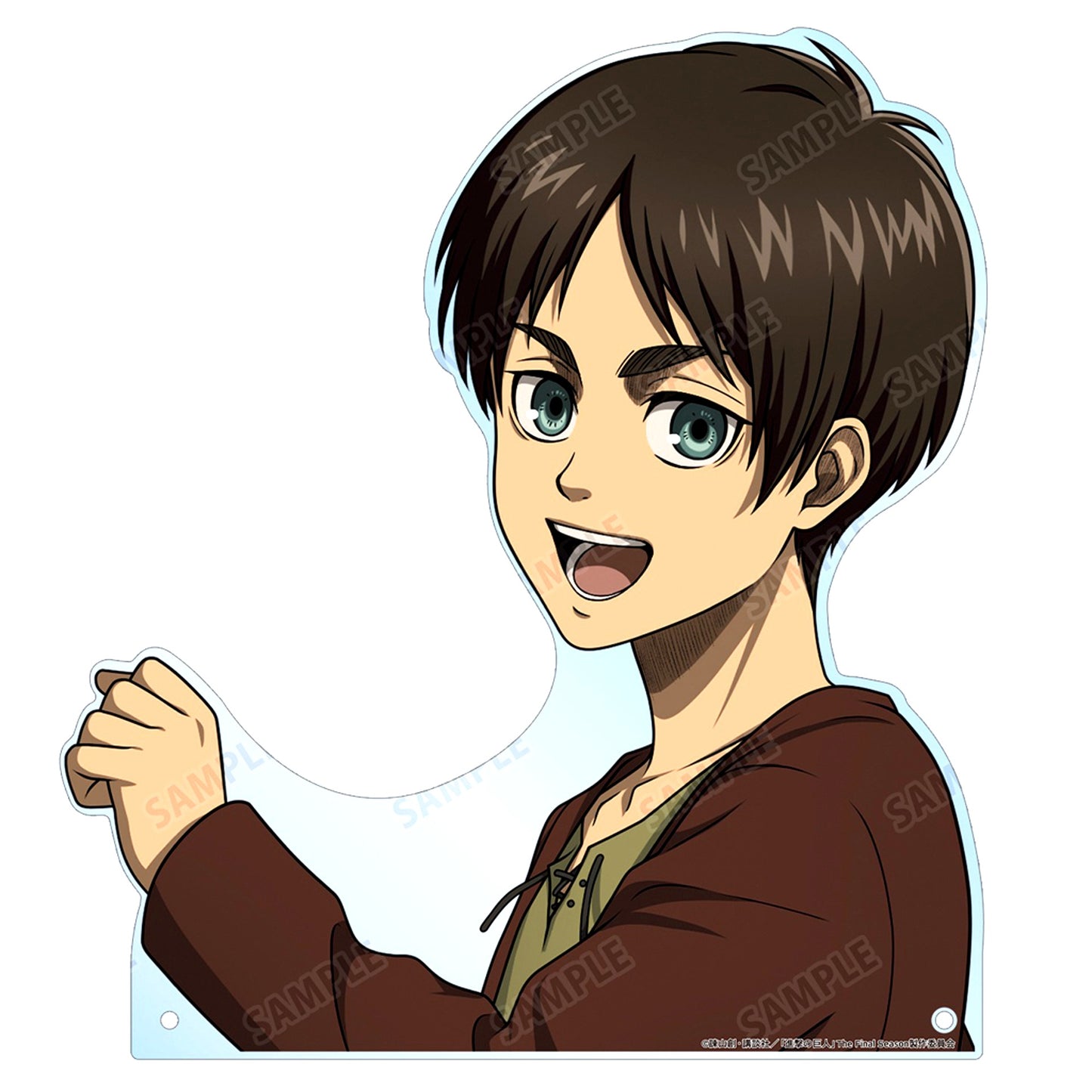 Eren Yeager Attack on Titan Drawn Illustration Past Ver. Extra Large Die-Cut Acrylic Panel [USED]