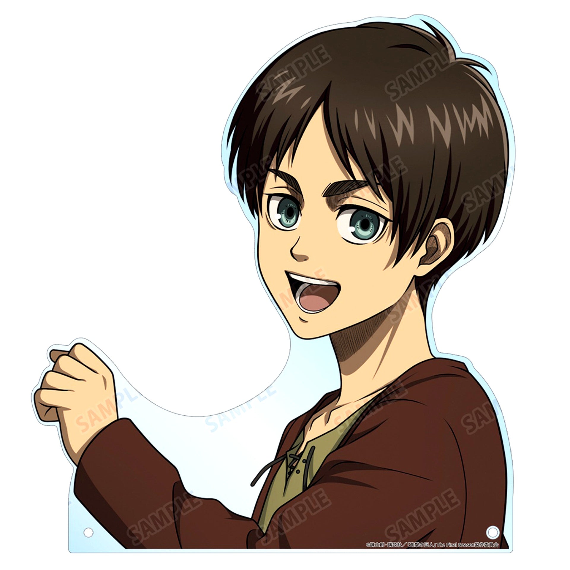 Eren Yeager Attack on Titan Drawn Illustration Past Ver. Extra Large Die-Cut Acrylic Panel [USED]