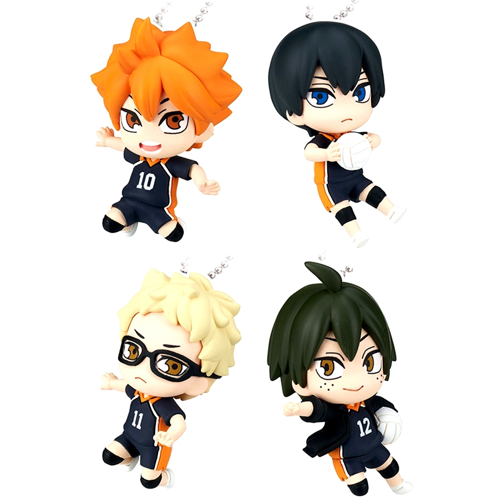 Haikyu!! Defo Fig Karasuno High School Keychain Set of 4 [USED]