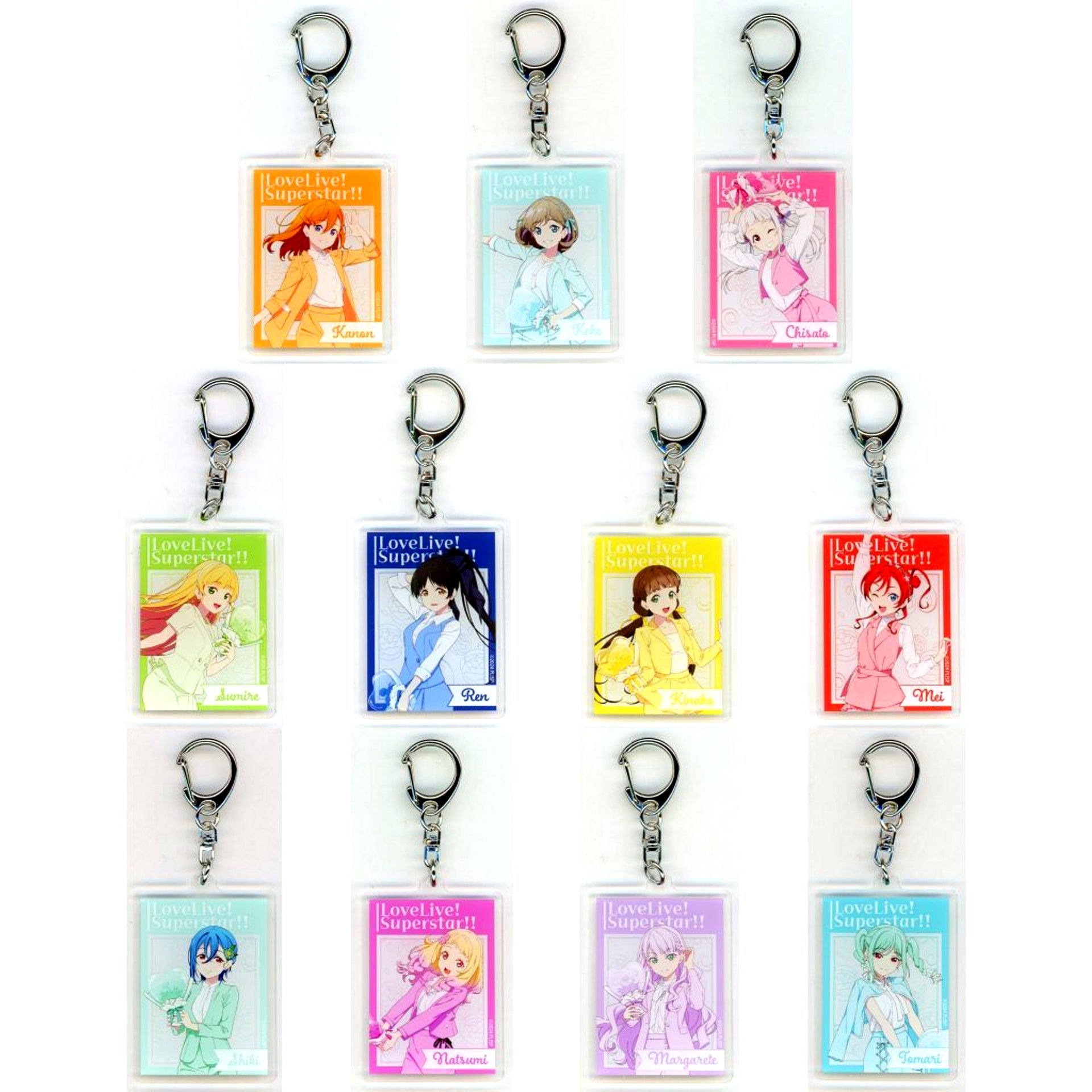 Set of 11 Love Live! Superstar!! Fair in Gamers Acrylic Keychain 04/Balloon Bouquet Ver. Illustration [USED]