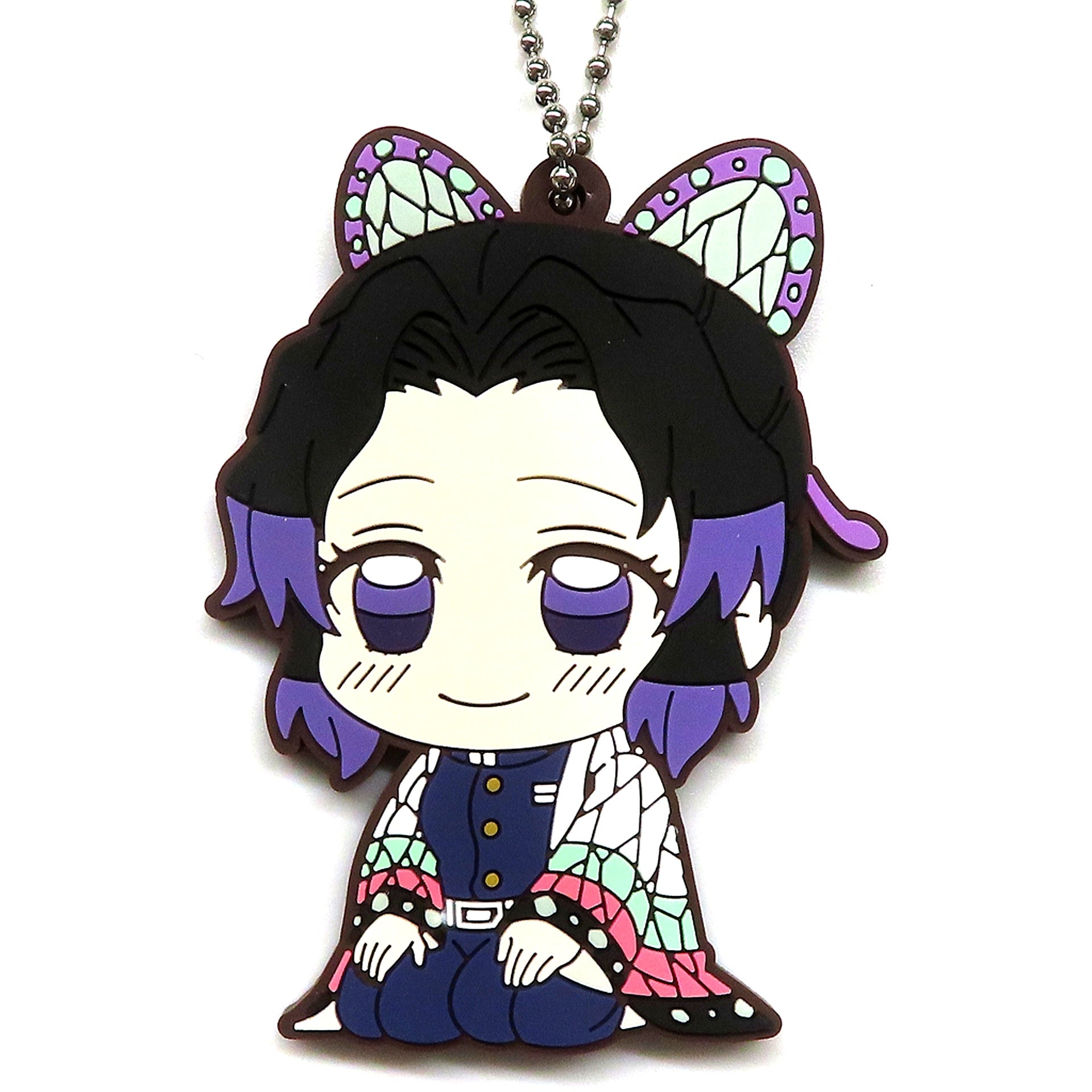 Shinobu Kocho Demon Slayer Kimetsu no Yaiba Rubber Keychain Collection ViVimus Hashira Training Arc [USED]