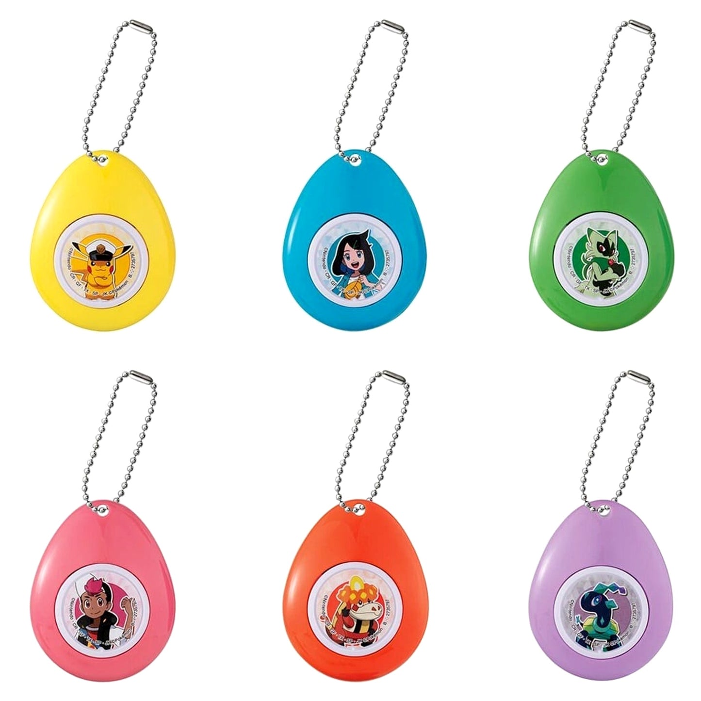 Pokemon Captain Pikachu & Others All 6 Types Set Soundrop Collection 01 Keychains [USED]