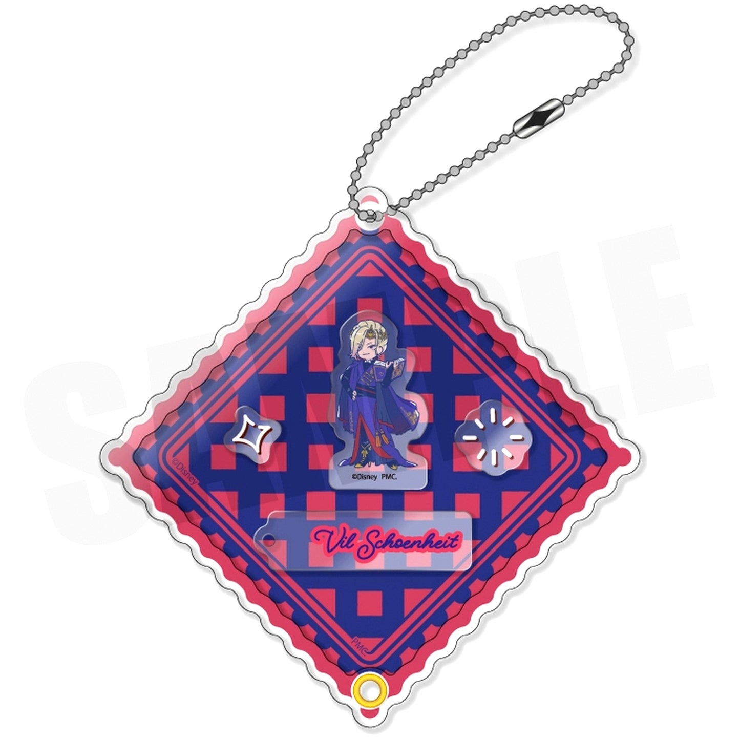 A. Vil Schoenheit Disney Twisted-Wonderland RetoPop Shaka Shaka Acrylic Keychain Pomfiore Dorm [USED]