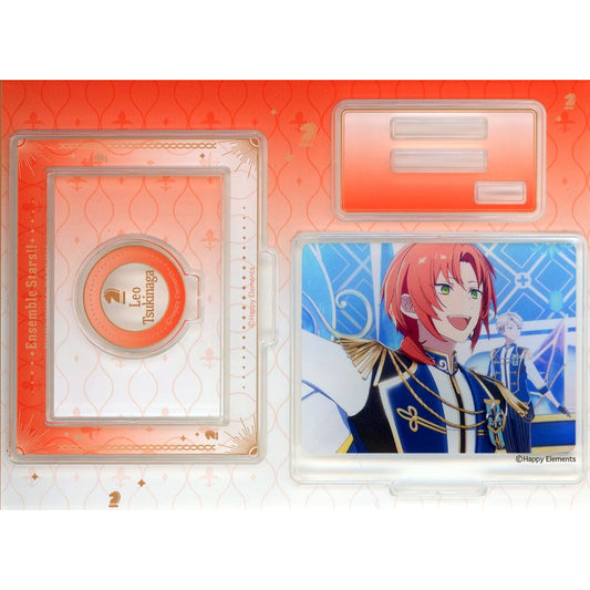 Leo Tsukinaga Knights Costume Ver. Ensemble Stars!! Reminiscence Selection POP-UP STORE Checkmate Frame Acrylic Stand [USED]