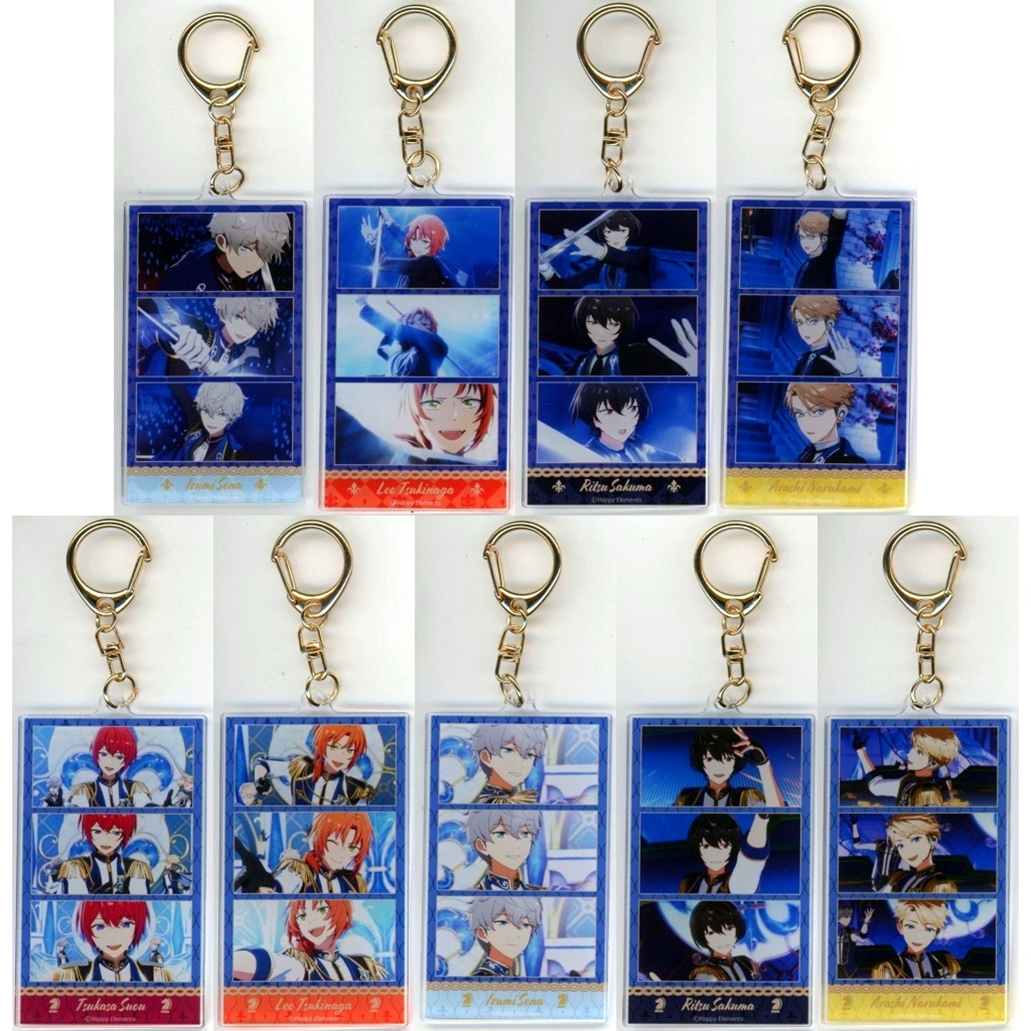 Set of 9 Ensemble Stars!! Trading Acrylic Keychain Reminiscence Selection POP-UP STORE Checkmate [USED]