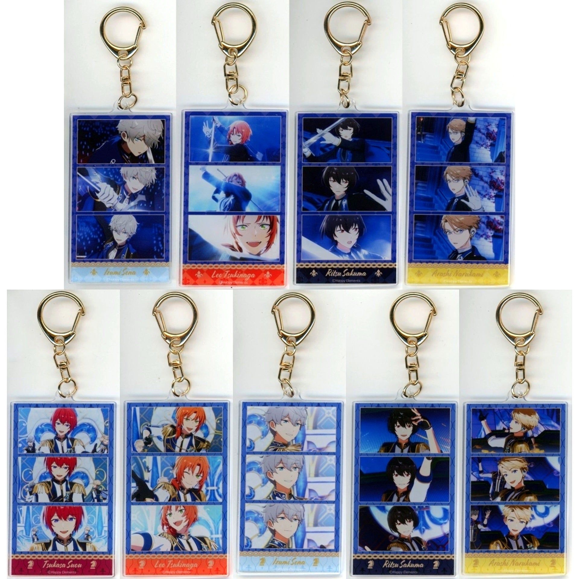 Set of 9 Ensemble Stars!! Trading Acrylic Keychain Reminiscence Selection POP-UP STORE Checkmate [USED]