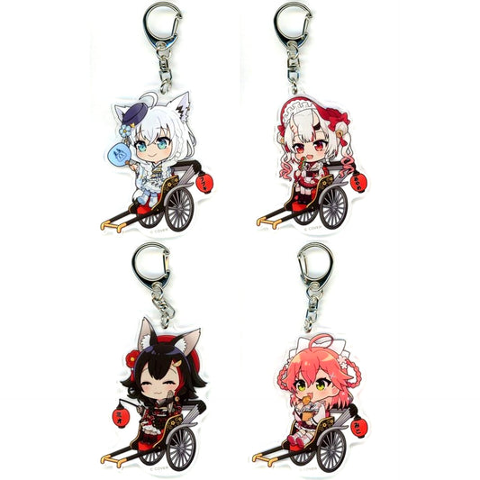 Set of 4 hololive Regional Acrylic Keychain Holotsuri Spring Breeze Flower Dance Tree Village Tokyo Ltd [USED]